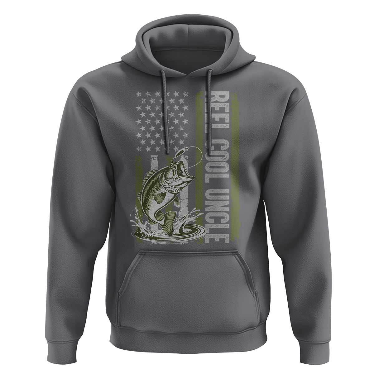 Uncle Fishing Hoodie Reel Cool Uncle Fisherman US Flag