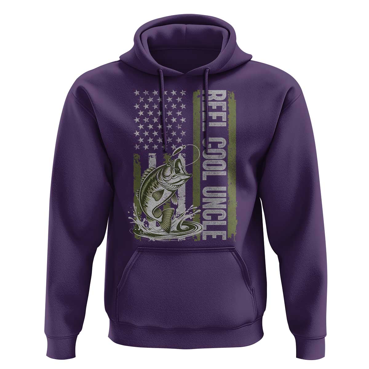 Uncle Fishing Hoodie Reel Cool Uncle Fisherman US Flag