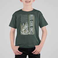 Uncle Fishing T Shirt For Kid Reel Cool Uncle Fisherman US Flag