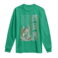 Uncle Fishing Long Sleeve Shirt Reel Cool Uncle Fisherman US Flag