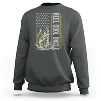 Uncle Fishing Sweatshirt Reel Cool Uncle Fisherman US Flag