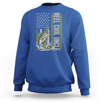 Uncle Fishing Sweatshirt Reel Cool Uncle Fisherman US Flag