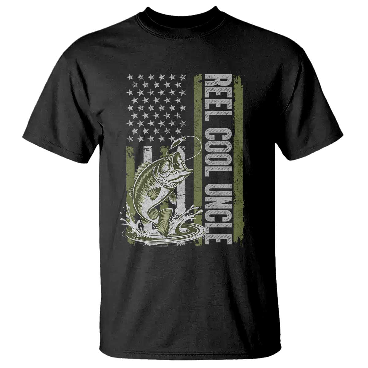 Uncle Fishing T Shirt Reel Cool Uncle Fisherman US Flag