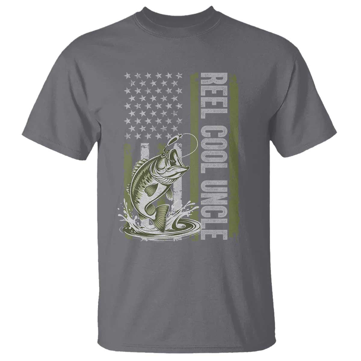 Uncle Fishing T Shirt Reel Cool Uncle Fisherman US Flag