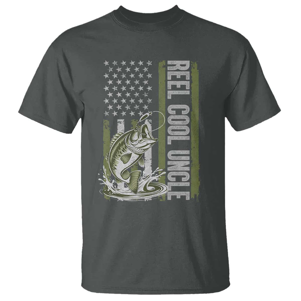 Uncle Fishing T Shirt Reel Cool Uncle Fisherman US Flag