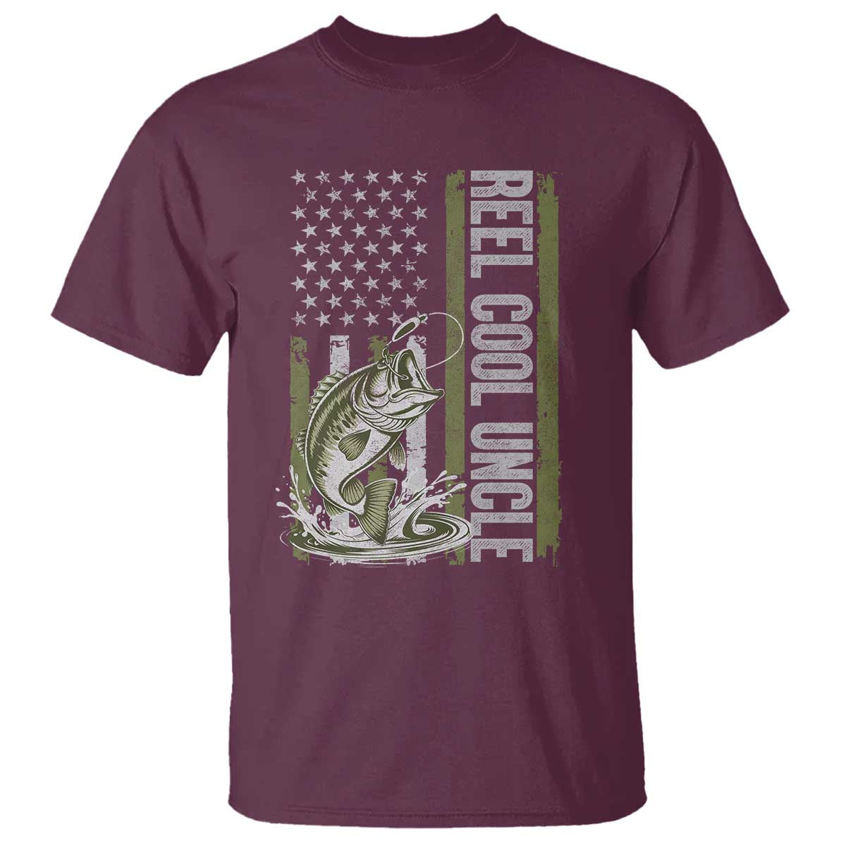 Uncle Fishing T Shirt Reel Cool Uncle Fisherman US Flag