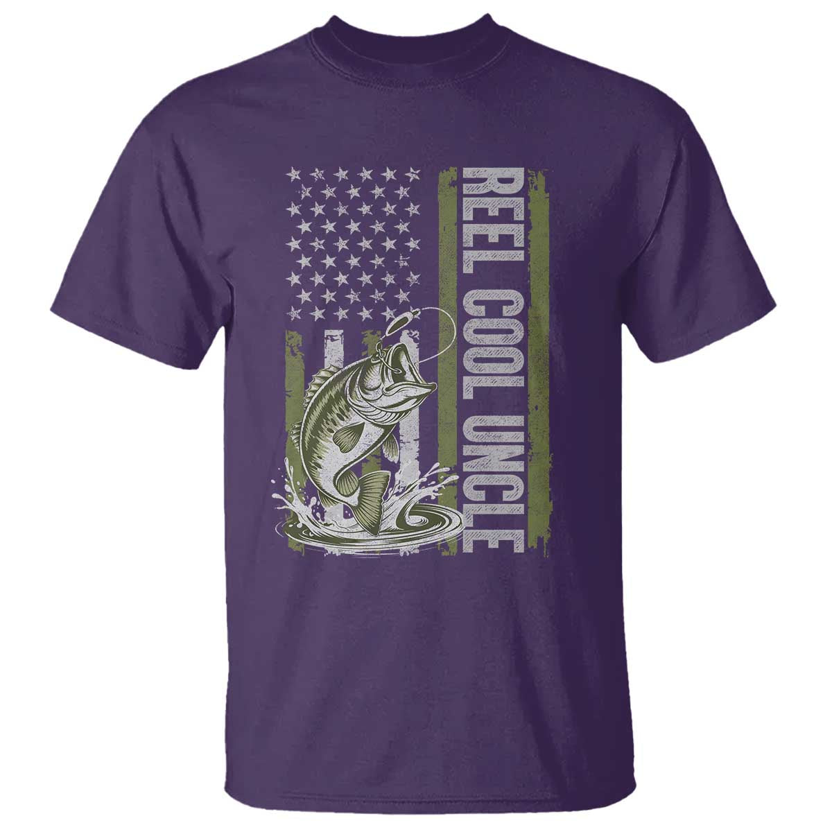 Uncle Fishing T Shirt Reel Cool Uncle Fisherman US Flag