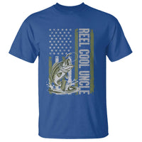 Uncle Fishing T Shirt Reel Cool Uncle Fisherman US Flag