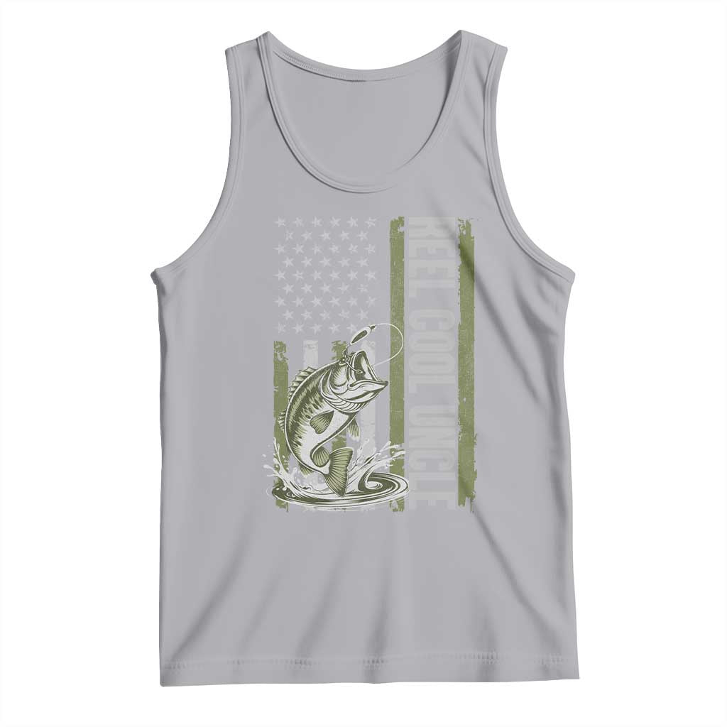 Uncle Fishing Tank Top Reel Cool Uncle Fisherman US Flag