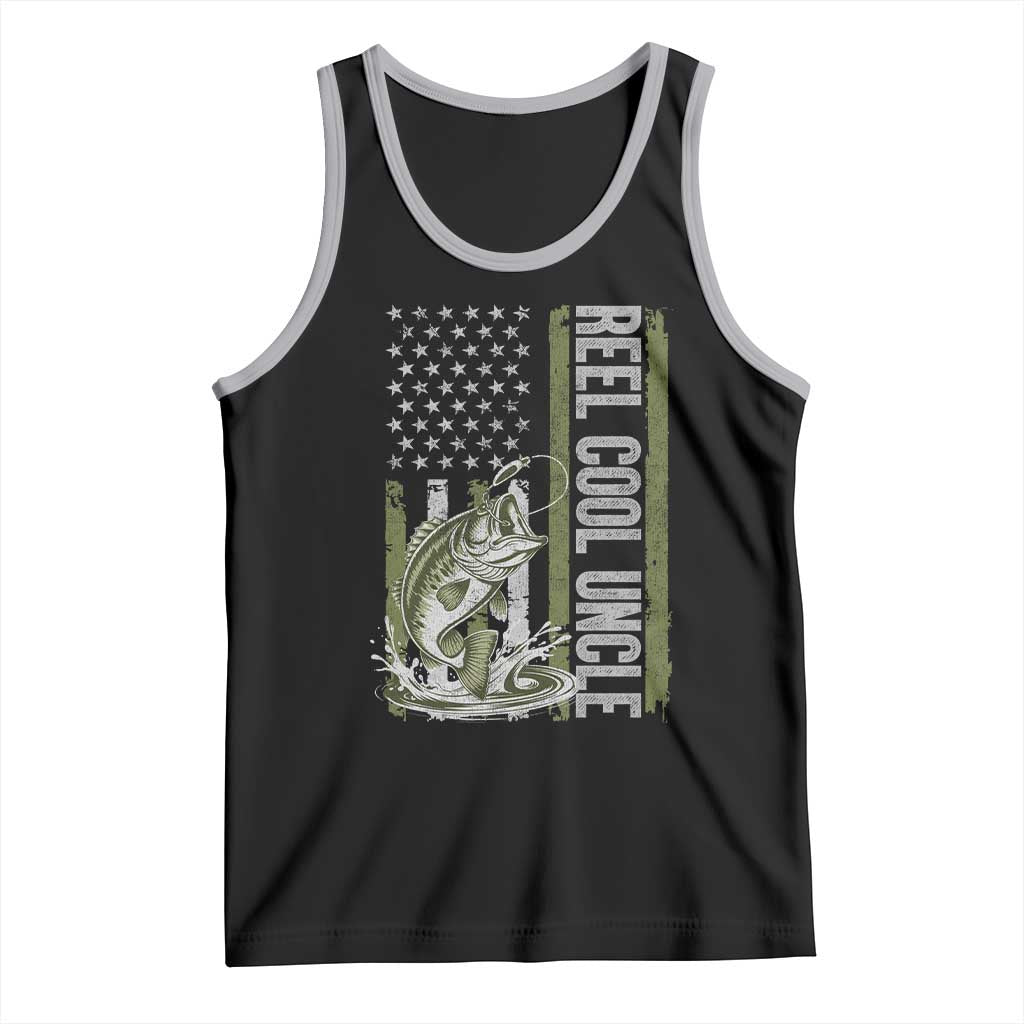 Uncle Fishing Tank Top Reel Cool Uncle Fisherman US Flag