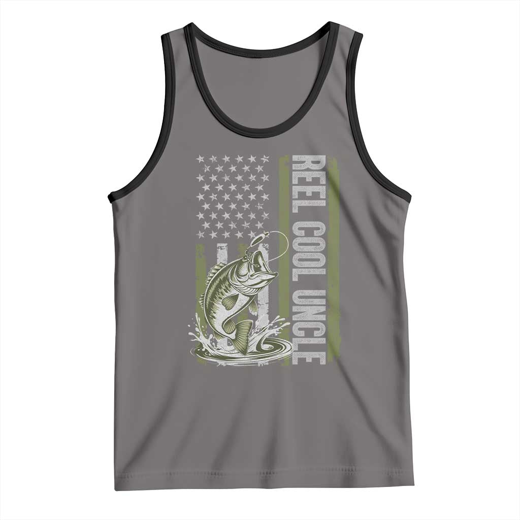 Uncle Fishing Tank Top Reel Cool Uncle Fisherman US Flag