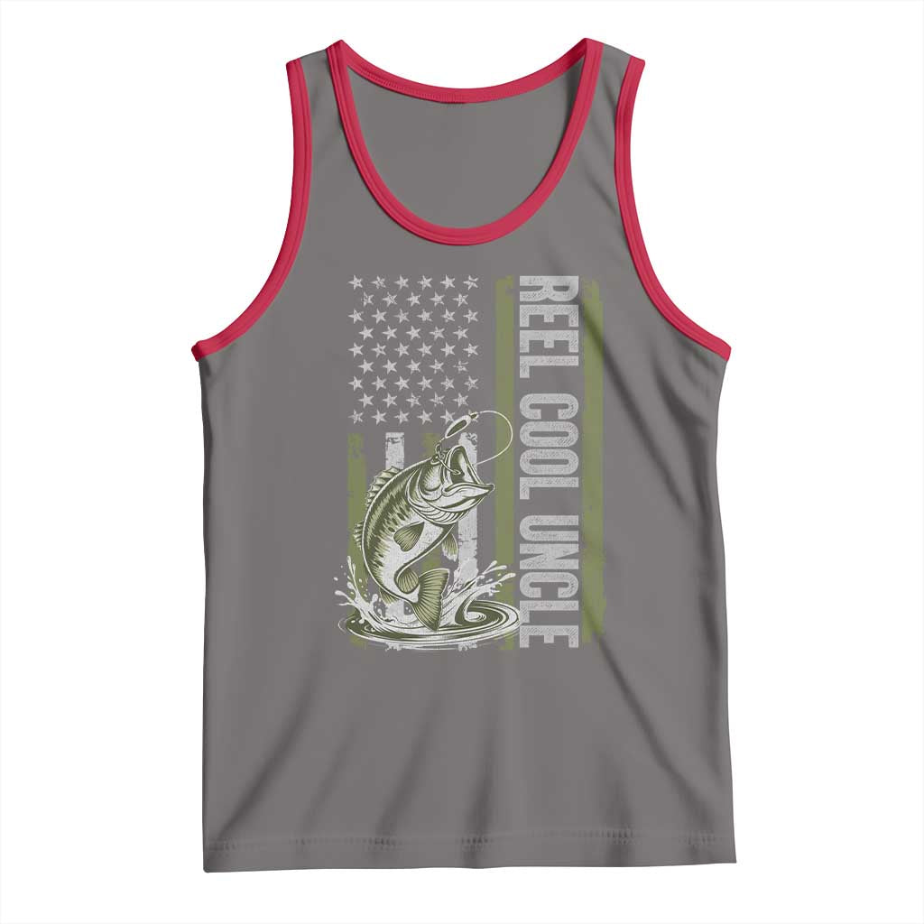 Uncle Fishing Tank Top Reel Cool Uncle Fisherman US Flag