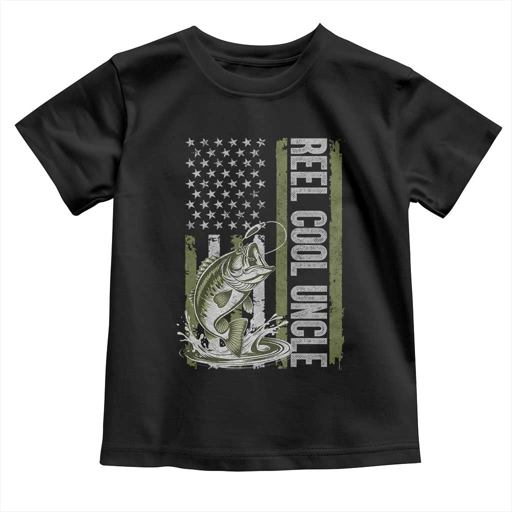 Uncle Fishing Toddler T Shirt Reel Cool Uncle Fisherman US Flag
