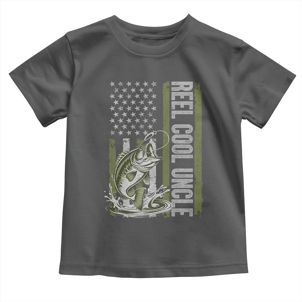 Uncle Fishing Toddler T Shirt Reel Cool Uncle Fisherman US Flag