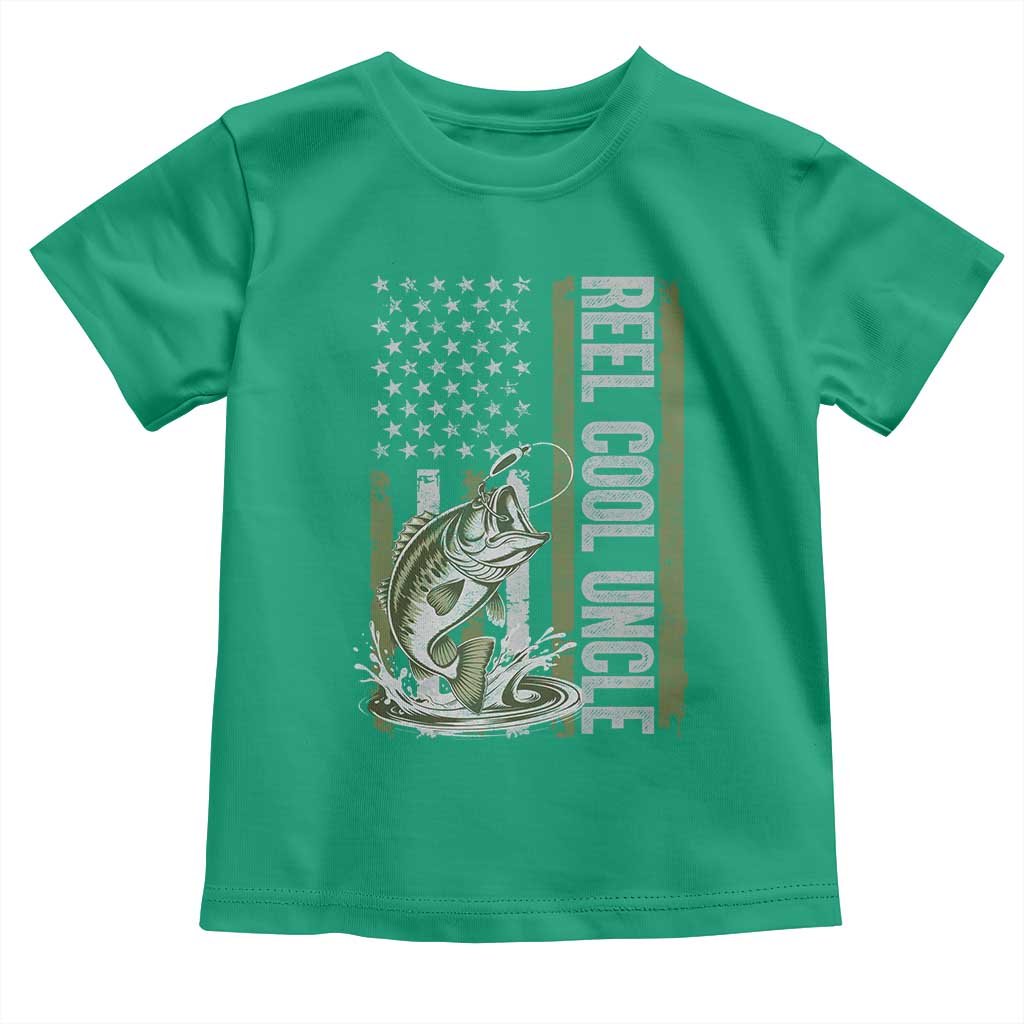 Uncle Fishing Toddler T Shirt Reel Cool Uncle Fisherman US Flag