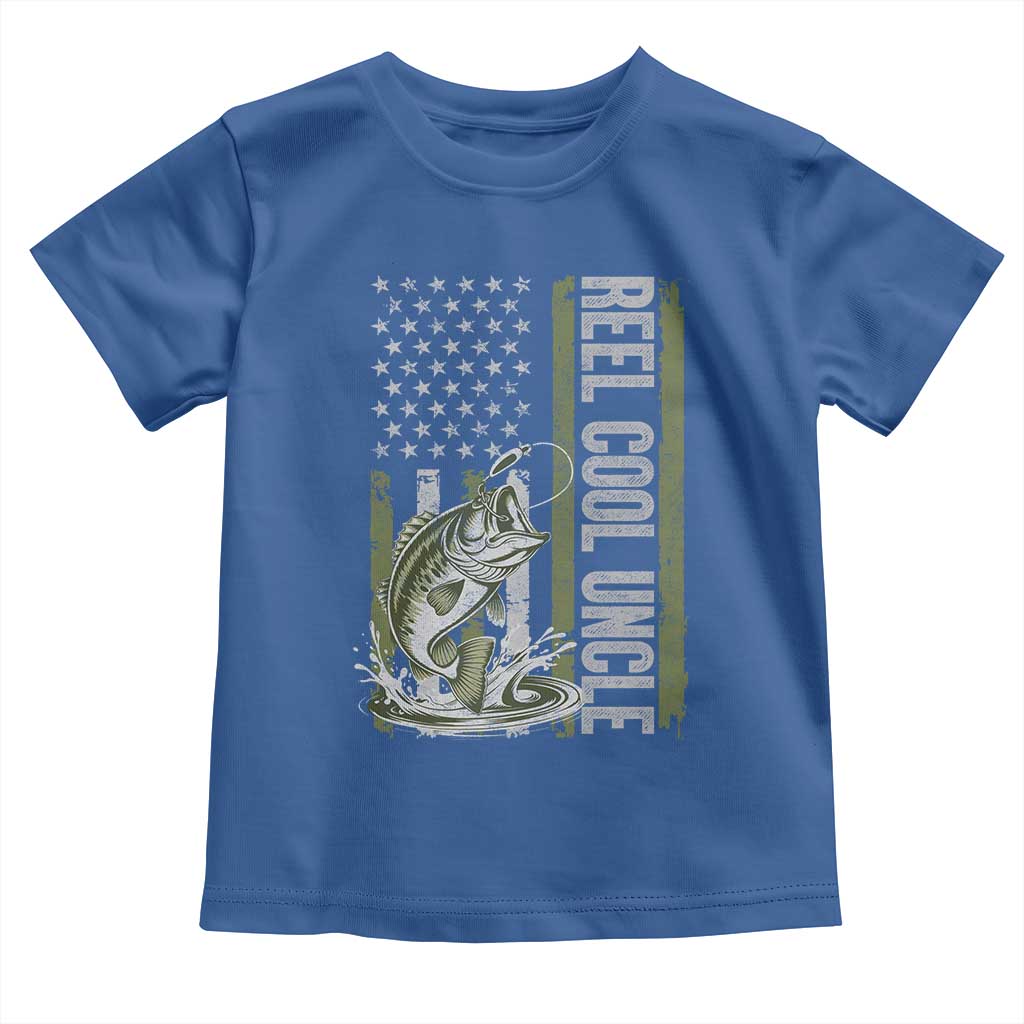 Uncle Fishing Toddler T Shirt Reel Cool Uncle Fisherman US Flag