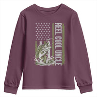 Uncle Fishing Youth Sweatshirt Reel Cool Uncle Fisherman US Flag