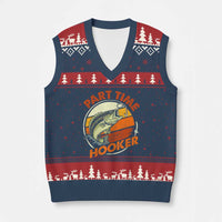 Part Time Hooker V-Neck Knit Sweater Vest Retro Funny Fishing