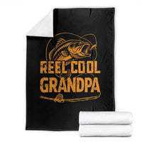 Reel Cool Grandpa Throw Blanket Funny Fishing Fisherman Fathers Day