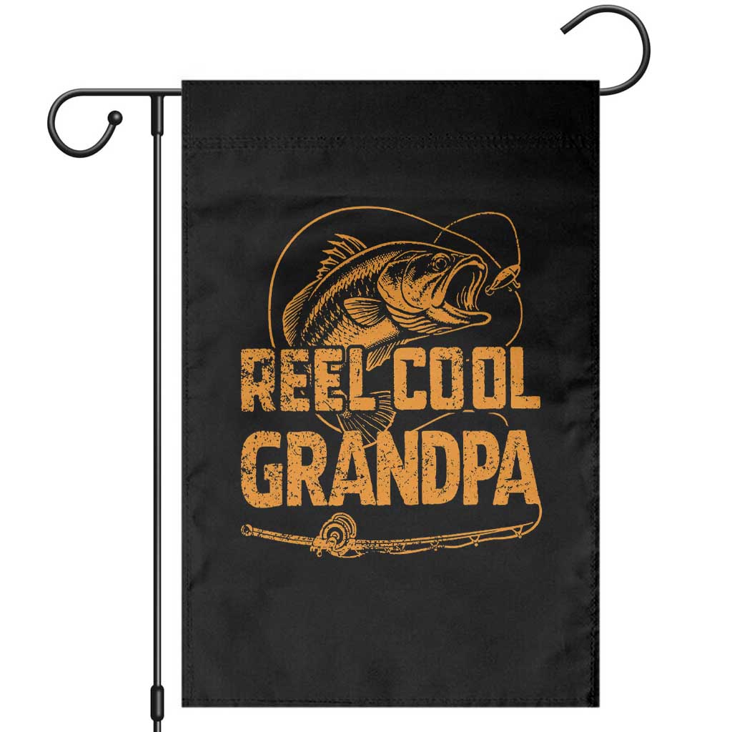 Reel Cool Grandpa Garden Flag Funny Fishing Fisherman Fathers Day