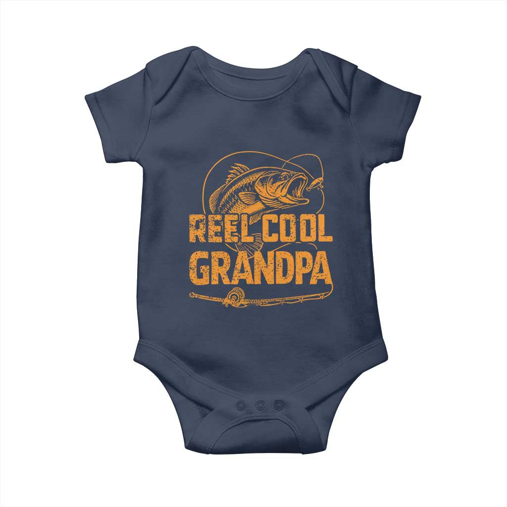 Reel Cool Grandpa Baby Onesie Funny Fishing Fisherman Fathers Day