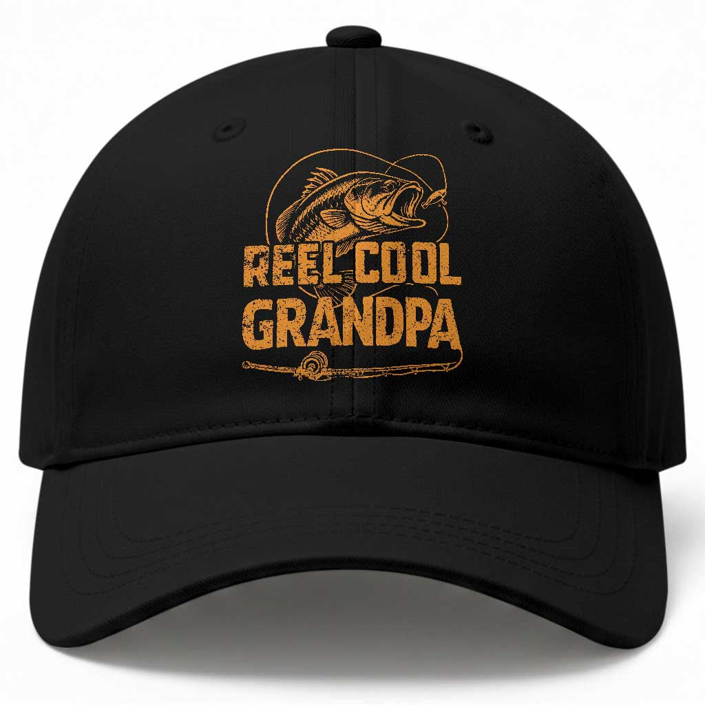 Reel Cool Grandpa Baseball Cap Funny Fishing Fisherman Fathers Day