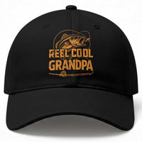 Reel Cool Grandpa Baseball Cap Funny Fishing Fisherman Fathers Day