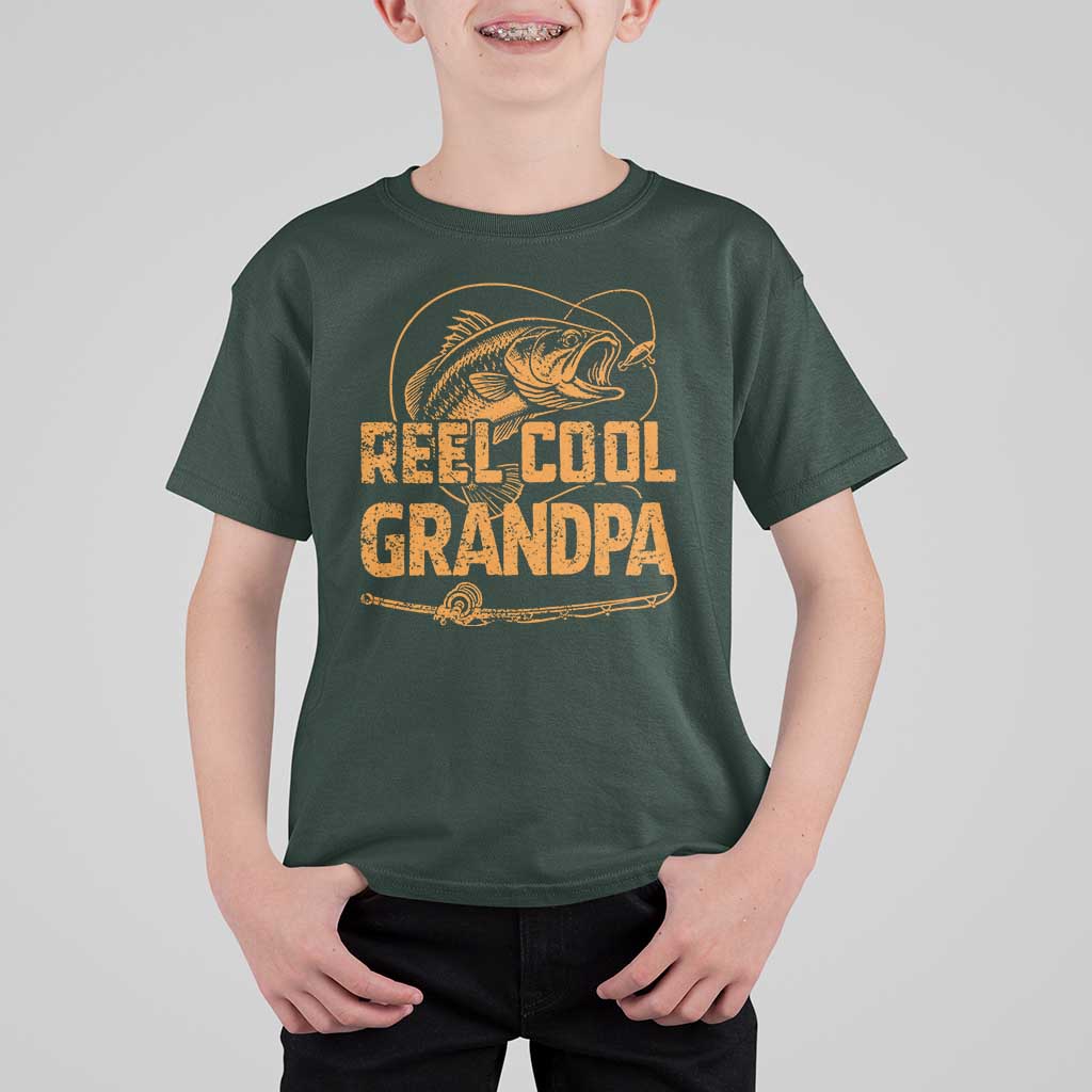 Reel Cool Grandpa T Shirt For Kid Funny Fishing Fisherman Fathers Day