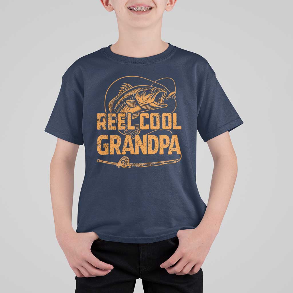 Reel Cool Grandpa T Shirt For Kid Funny Fishing Fisherman Fathers Day