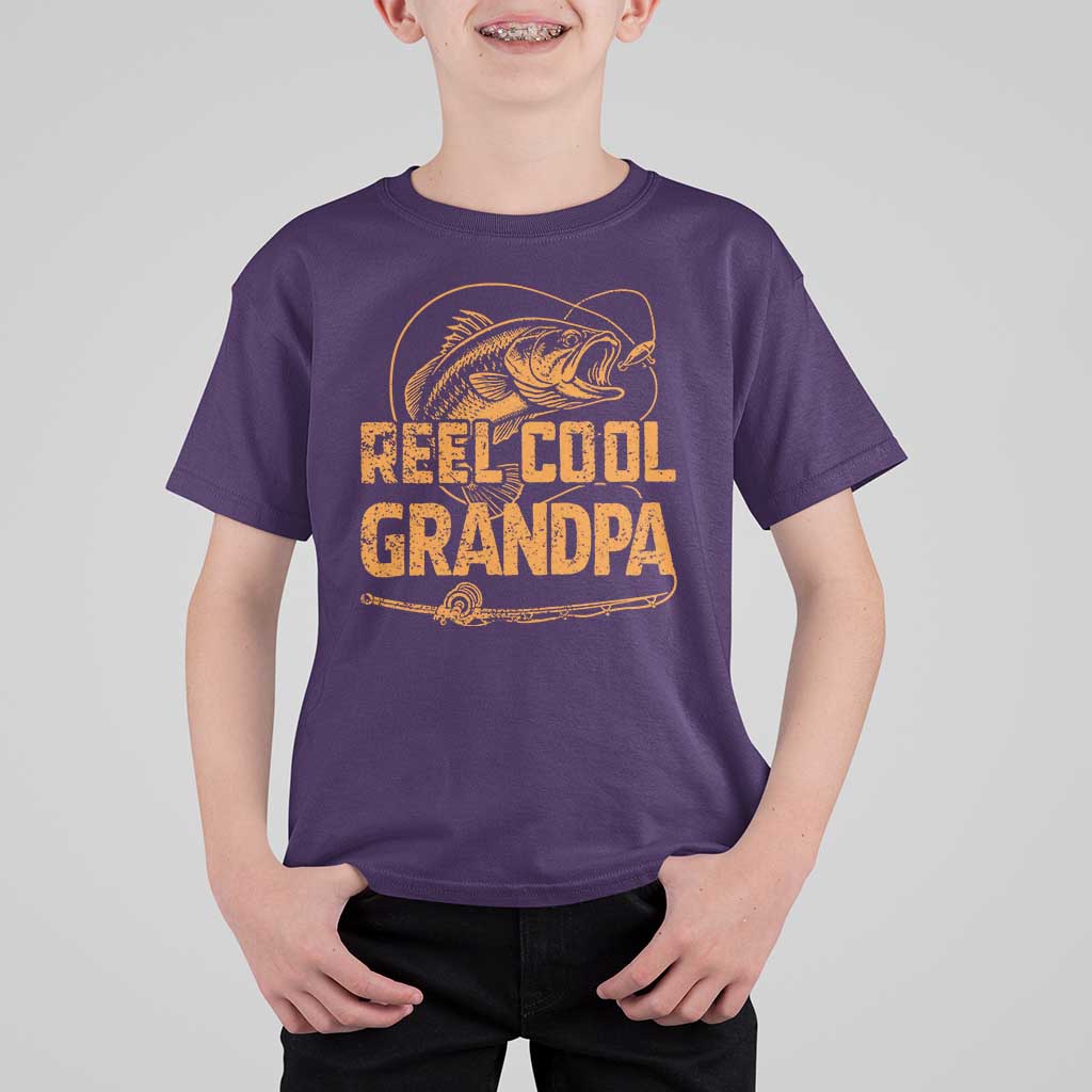 Reel Cool Grandpa T Shirt For Kid Funny Fishing Fisherman Fathers Day