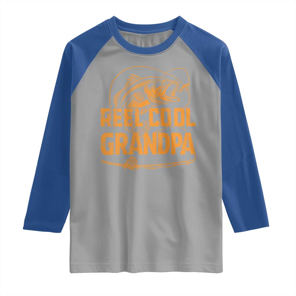 Reel Cool Grandpa Raglan Shirt Funny Fishing Fisherman Fathers Day