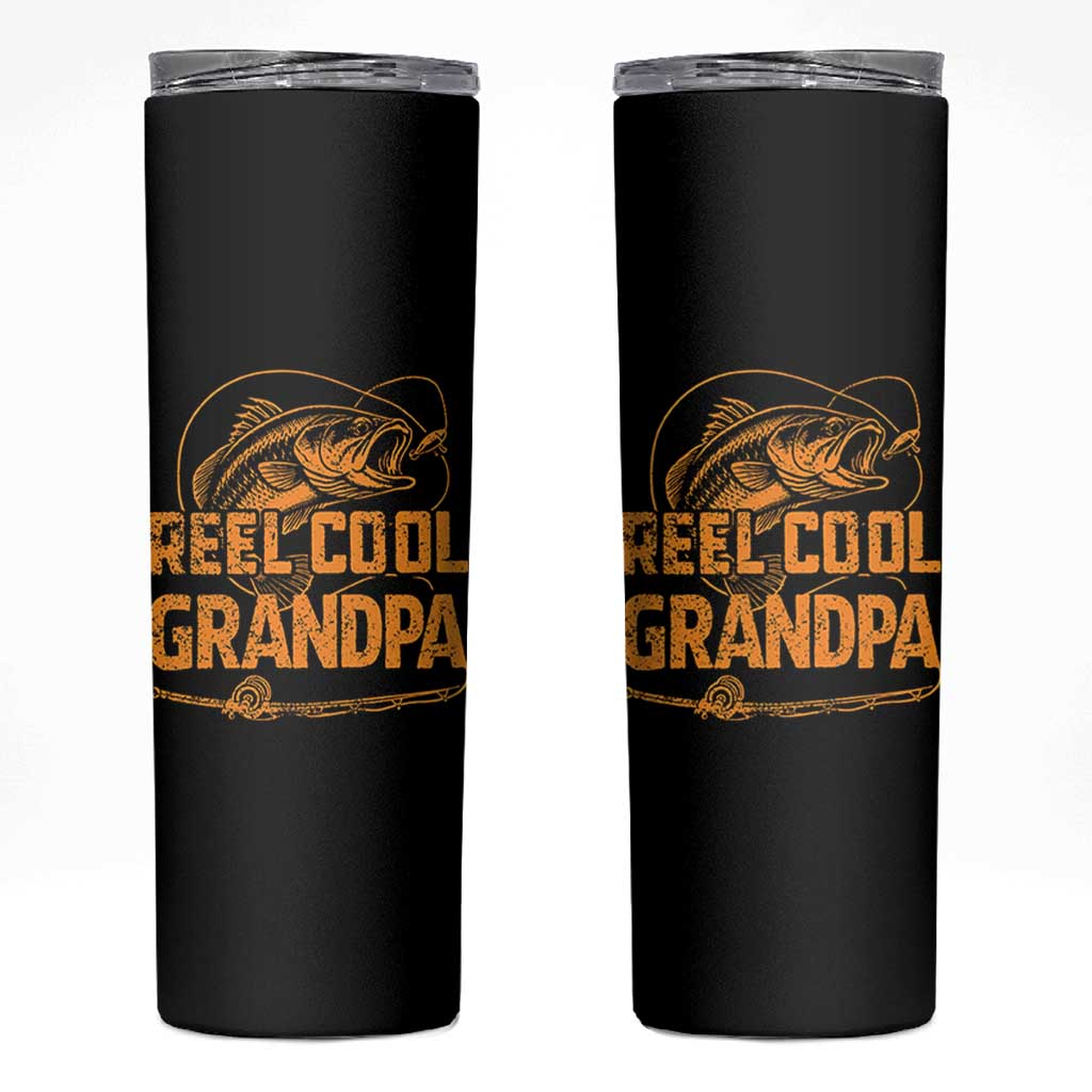 Reel Cool Grandpa Skinny Tumbler Funny Fishing Fisherman Fathers Day
