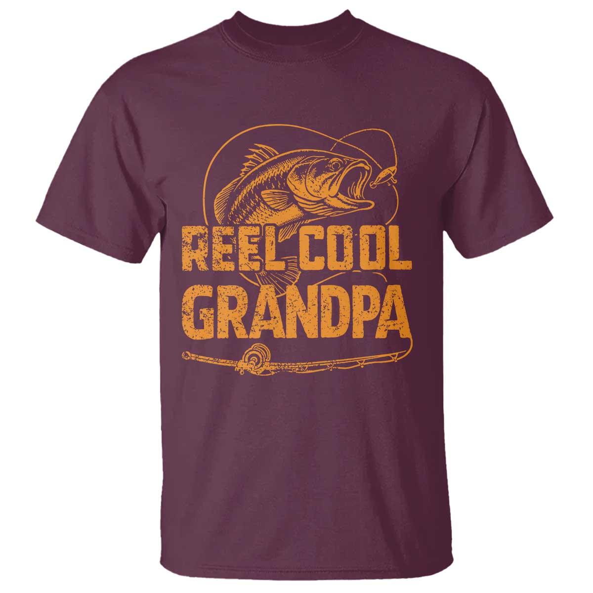 Reel Cool Grandpa T Shirt Funny Fishing Fisherman Fathers Day