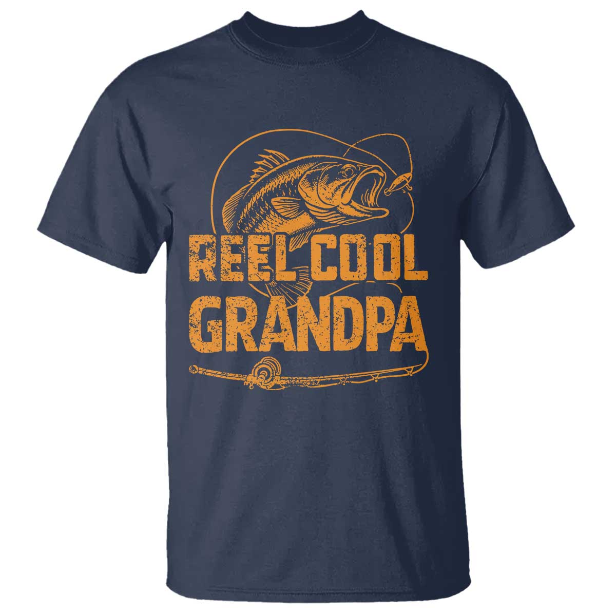 Reel Cool Grandpa T Shirt Funny Fishing Fisherman Fathers Day