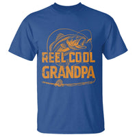 Reel Cool Grandpa T Shirt Funny Fishing Fisherman Fathers Day