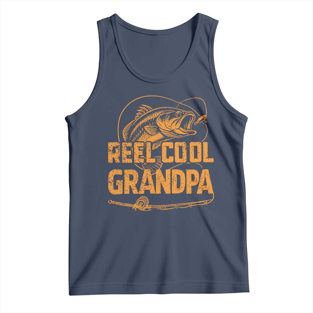 Reel Cool Grandpa Tank Top Funny Fishing Fisherman Fathers Day