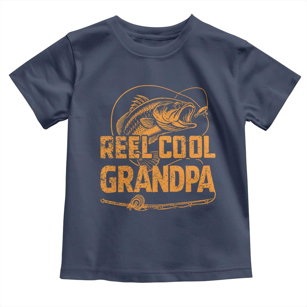 Reel Cool Grandpa Toddler T Shirt Funny Fishing Fisherman Fathers Day