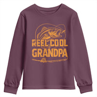 Reel Cool Grandpa Youth Sweatshirt Funny Fishing Fisherman Fathers Day