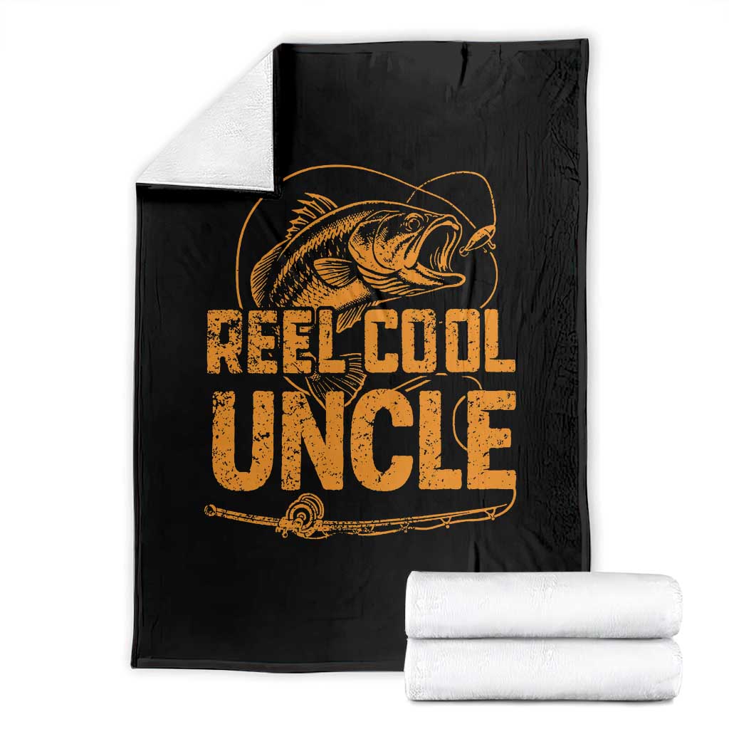 Reel Cool Uncle Throw Blanket Funny Fishing Fisherman Fathers Day