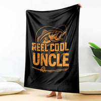 Reel Cool Uncle Throw Blanket Funny Fishing Fisherman Fathers Day