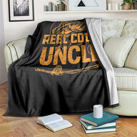 Reel Cool Uncle Throw Blanket Funny Fishing Fisherman Fathers Day