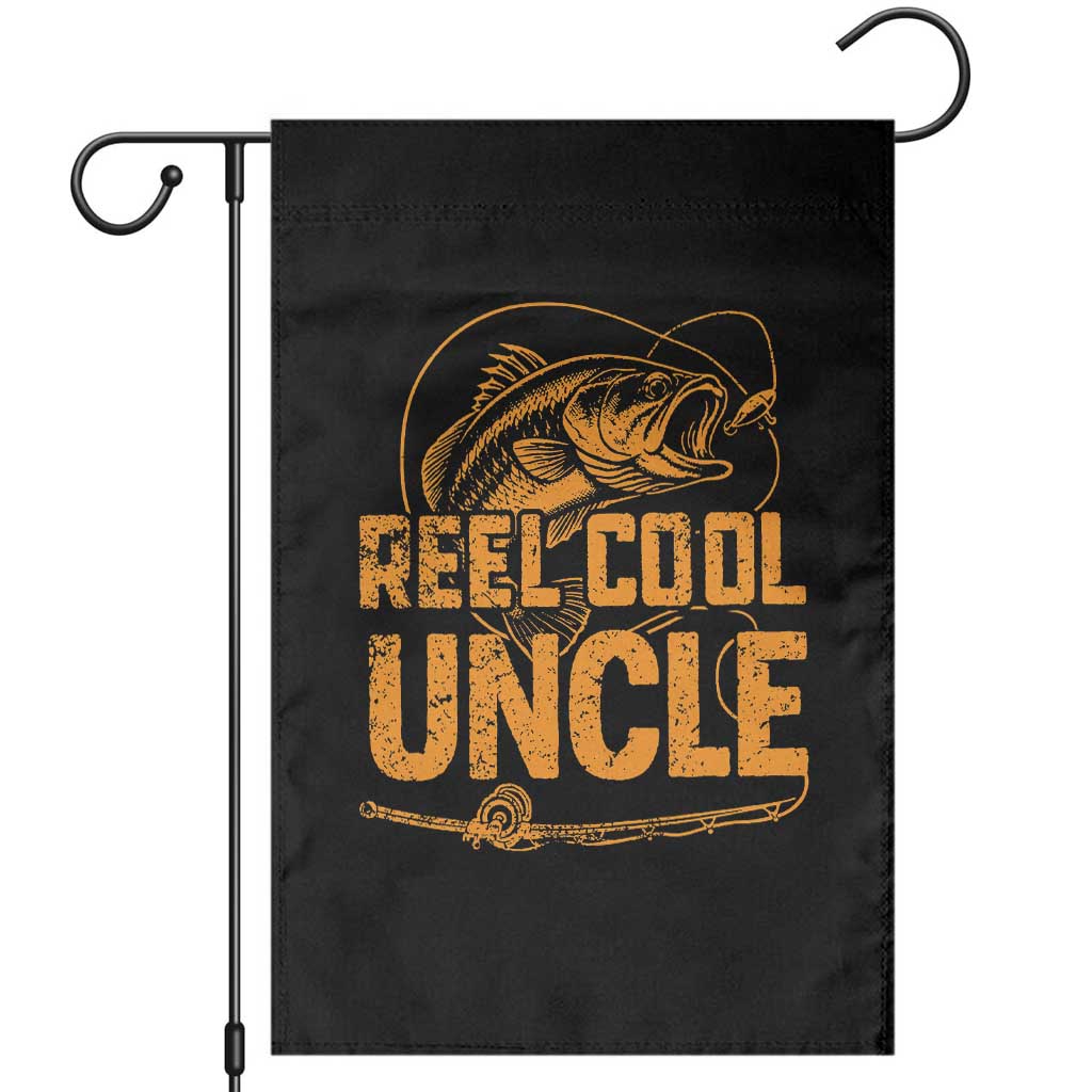 Reel Cool Uncle Garden Flag Funny Fishing Fisherman Fathers Day