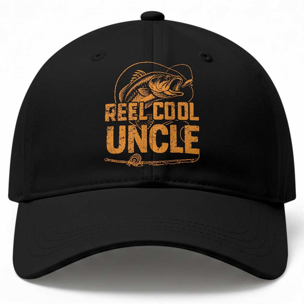 Reel Cool Uncle Baseball Cap Funny Fishing Fisherman Fathers Day