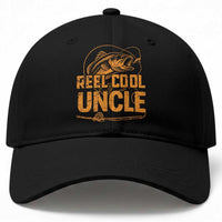Reel Cool Uncle Baseball Cap Funny Fishing Fisherman Fathers Day