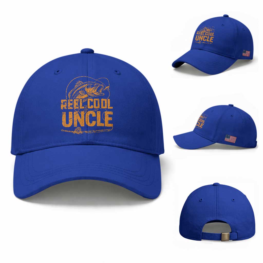 Reel Cool Uncle Baseball Cap Funny Fishing Fisherman Fathers Day