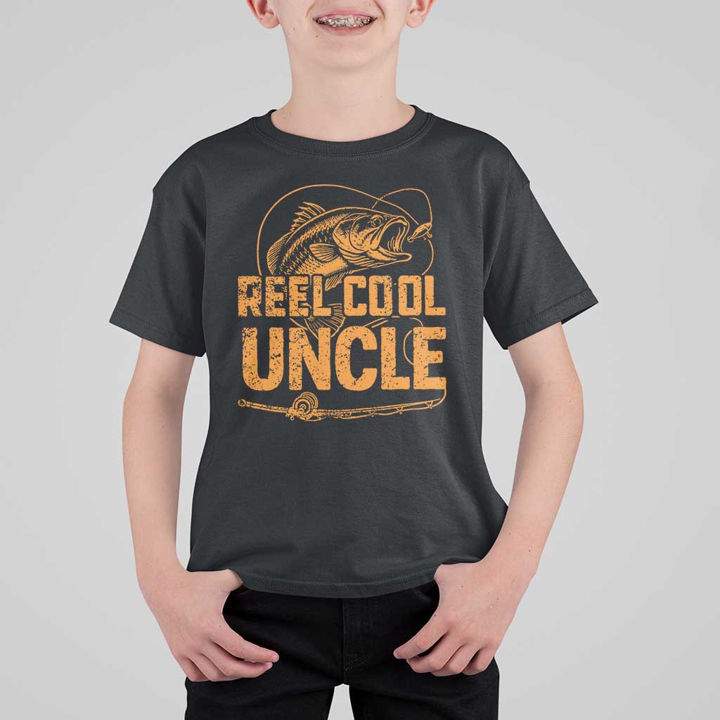 Reel Cool Uncle T Shirt For Kid Funny Fishing Fisherman Fathers Day