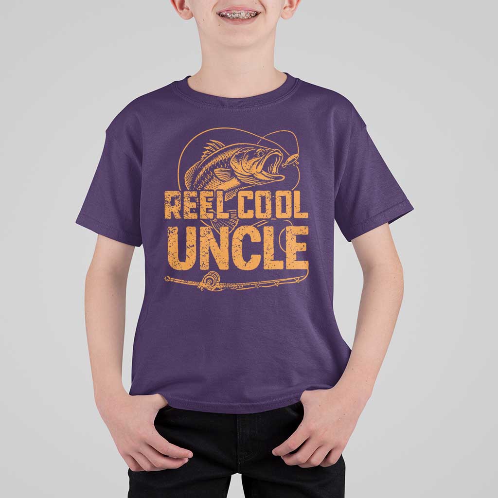 Reel Cool Uncle T Shirt For Kid Funny Fishing Fisherman Fathers Day