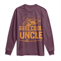 Reel Cool Uncle Long Sleeve Shirt Funny Fishing Fisherman Fathers Day