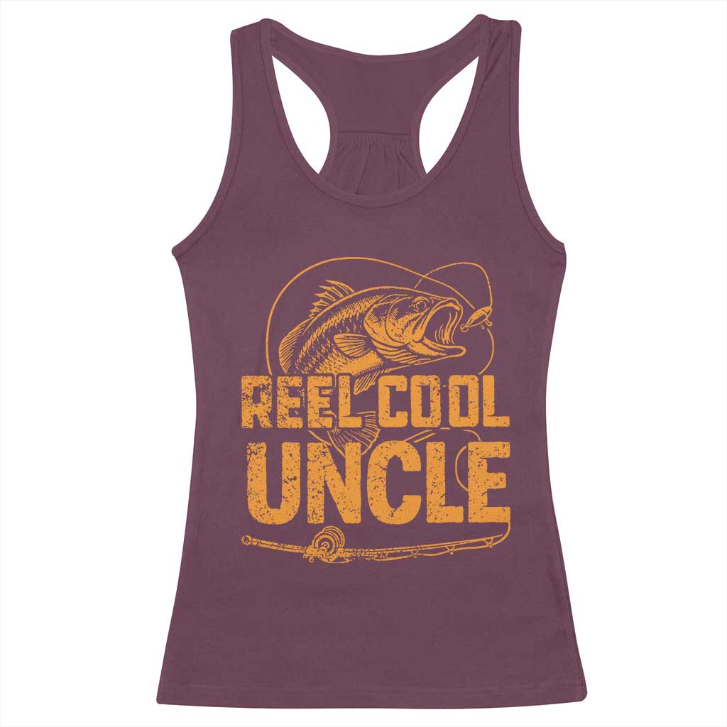 Reel Cool Uncle Racerback Tank Top Funny Fishing Fisherman Fathers Day