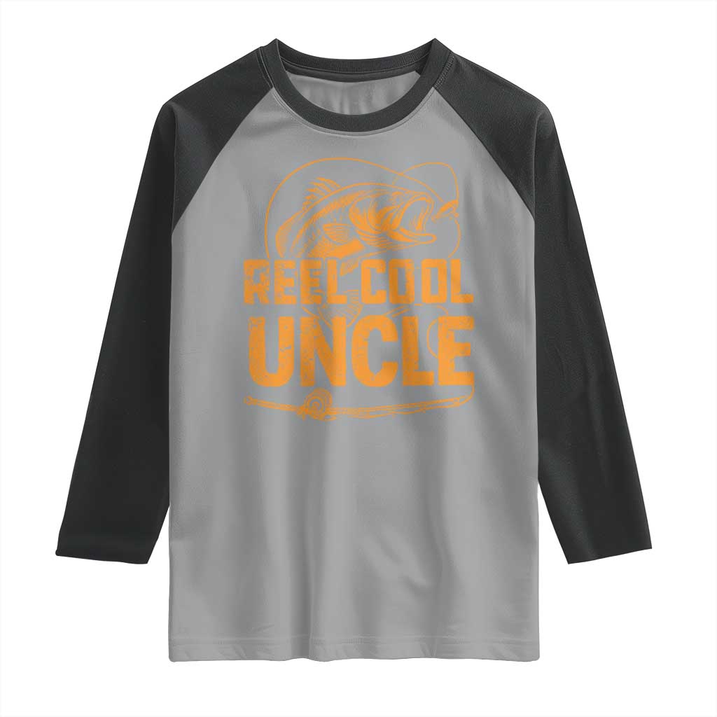 Reel Cool Uncle Raglan Shirt Funny Fishing Fisherman Fathers Day